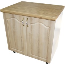 Masca pentru chiuveta cu 2 usi 80 cm Zebra, alb/MDF Sonoma Mustata, cu blat Artar 80 x 85 x 60